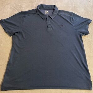 The North Face Polo Shirt Mens XXL Blue Short Sleeve Flash Dry Outdoor Stretch